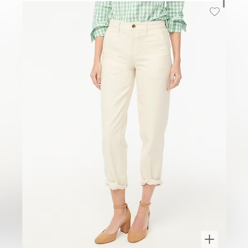 J. Crew Factory Cotton camp pants BJ493 18 tan ecru